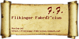 Flikinger Fabrícius névjegykártya